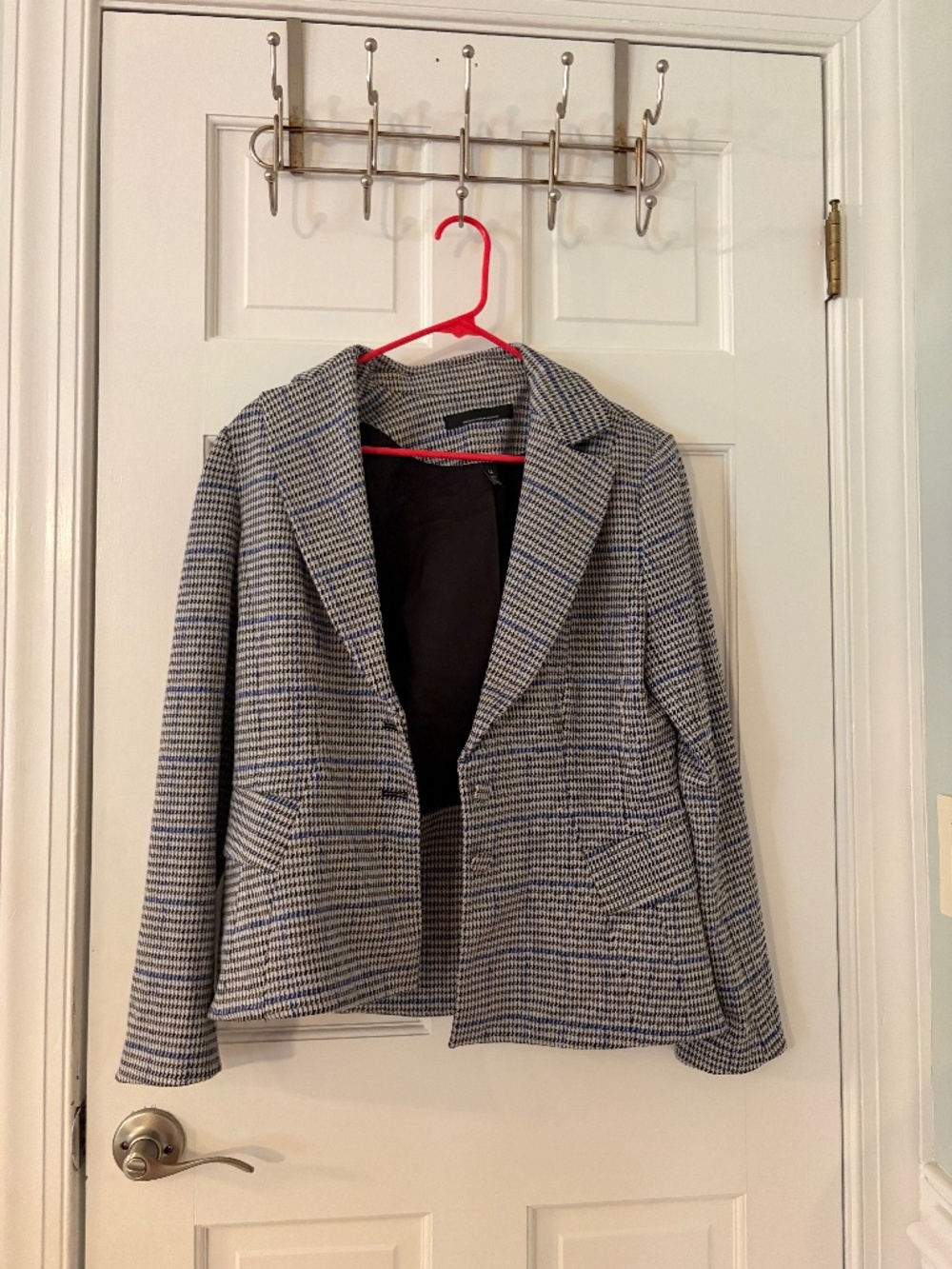 Plaid Houndstooth Tailored Blazer Jacket